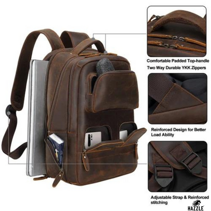 LANNSYNE VINTAGE GENUINE LEATHER BACKPACK