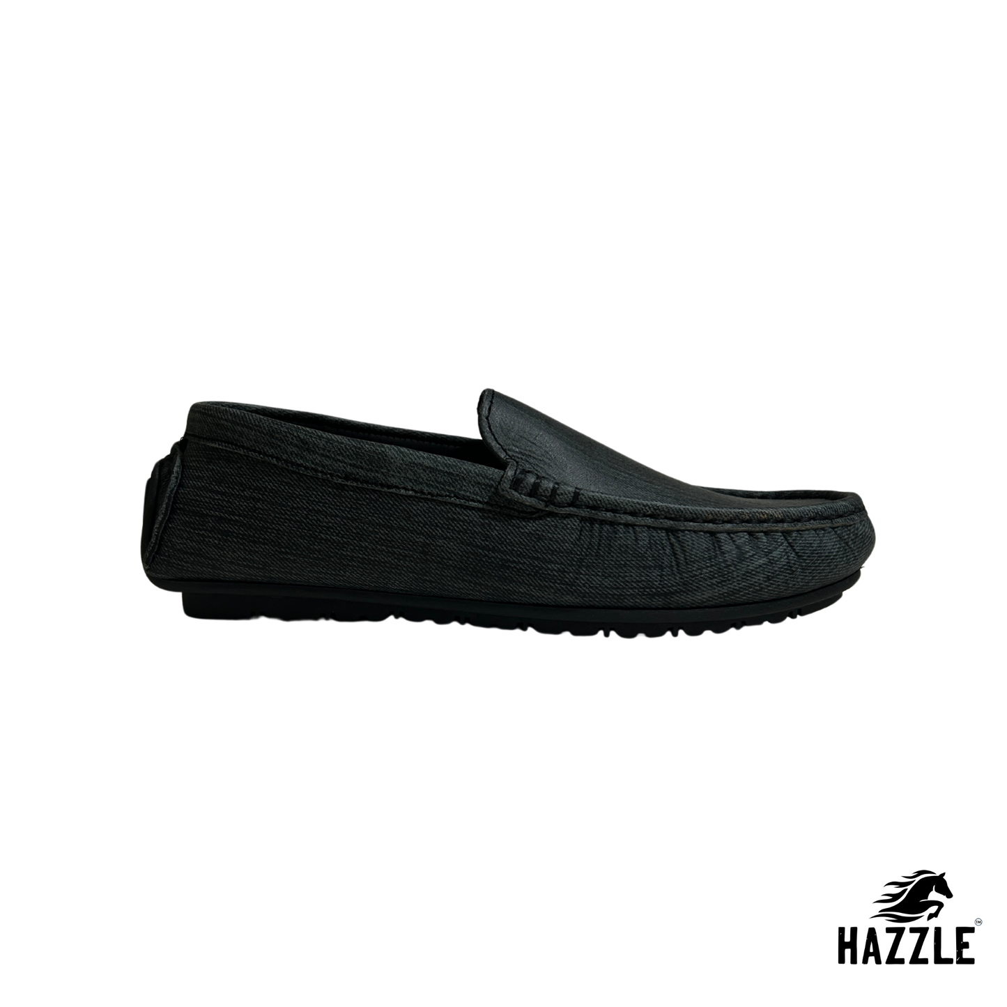 Denim Textured Leather Loafer