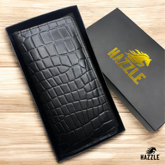 Croco Dice Wallet Long - Black