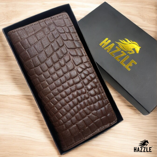 Croco Dice Wallet Long - Chocolate