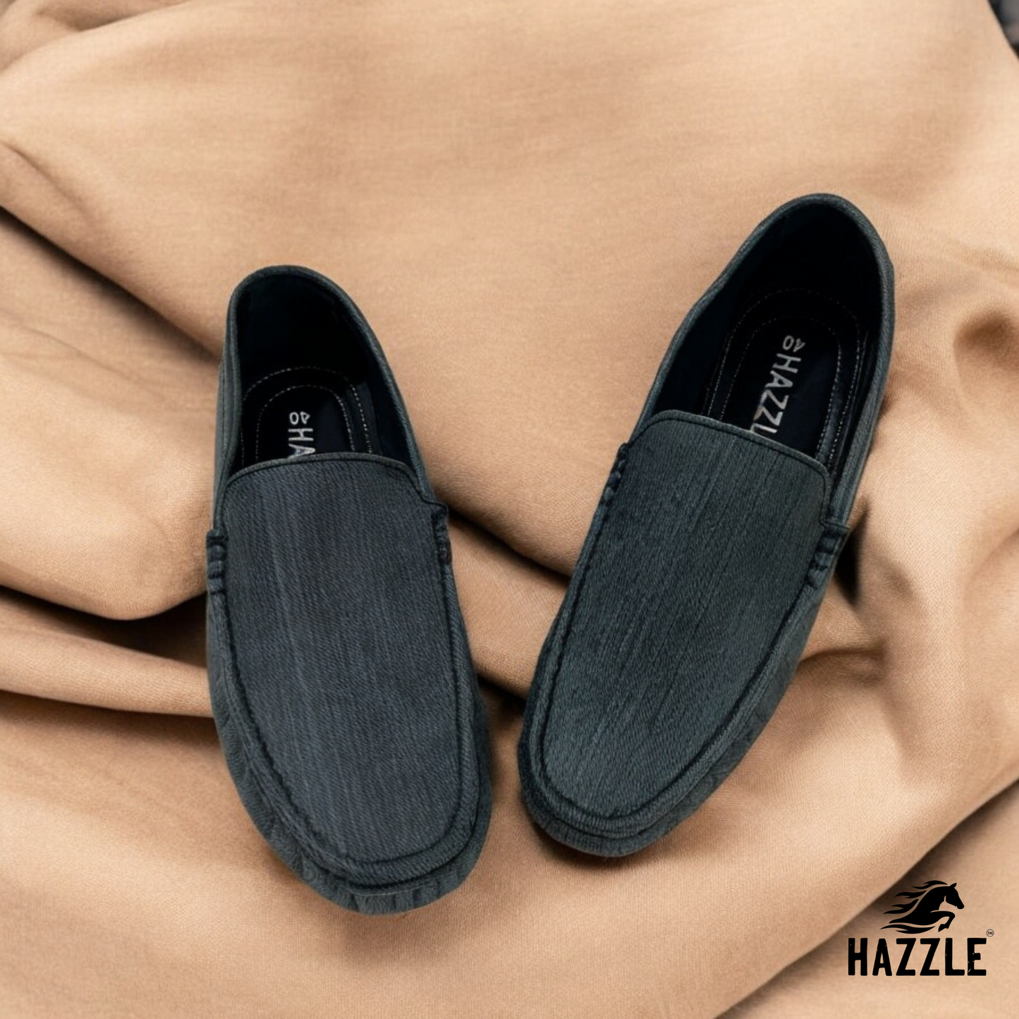 Denim Textured Leather Loafer