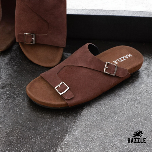 Suede Sandal - Double Belt