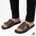 Posh Dice Chocolate | Dice Leather Sandal