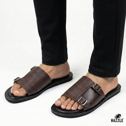 Posh Dice Chocolate | Dice Leather Sandal
