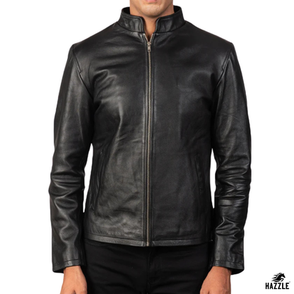 Alexis Biker Leather Jacket Black