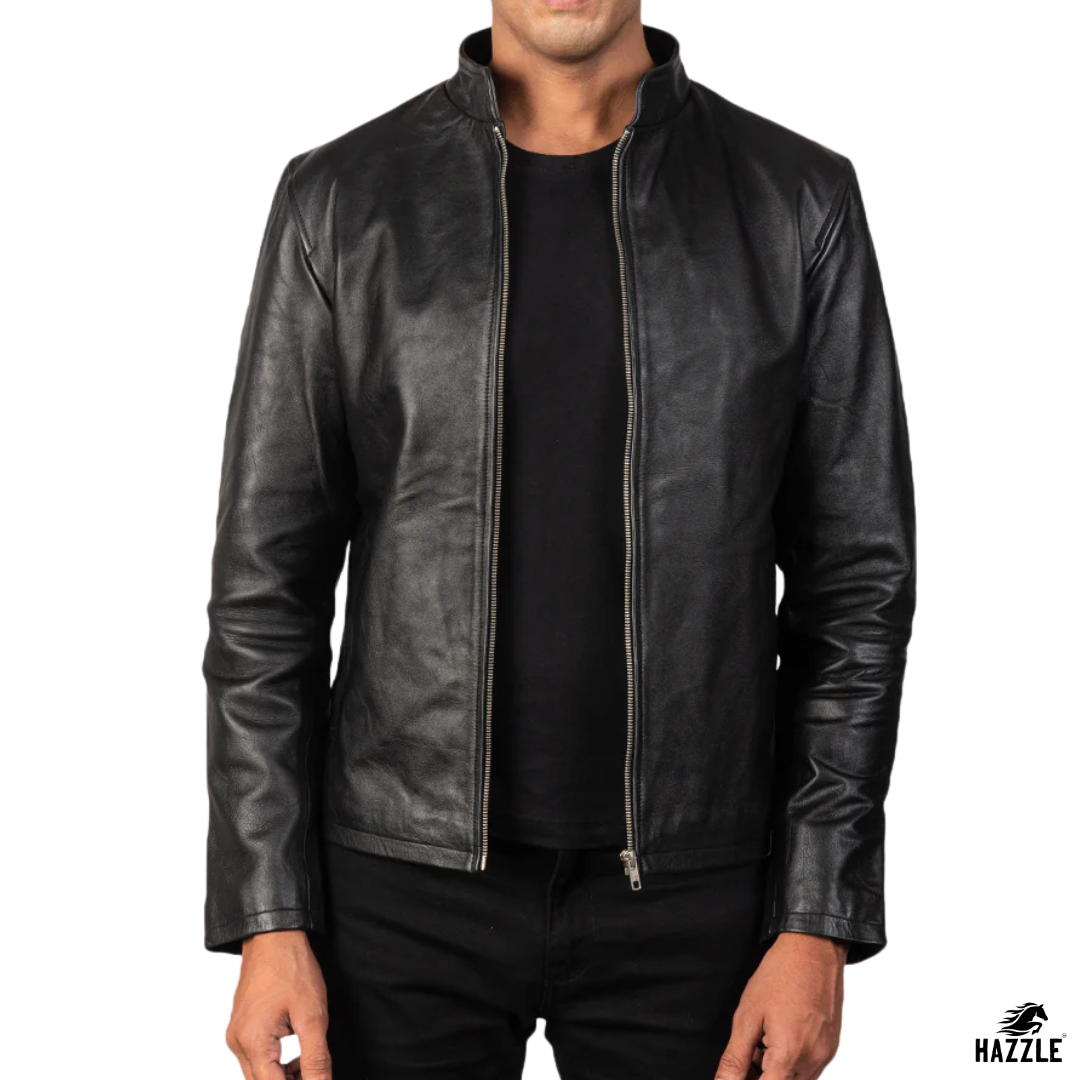 Alexis Biker Leather Jacket Black