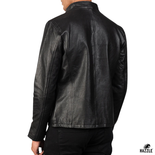 Alexis Biker Leather Jacket Black