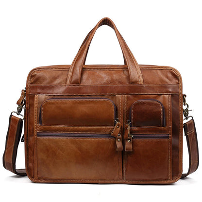 RockSolid Handmade Leather Travel Briefcase