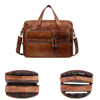 RockSolid Handmade Leather Travel Briefcase