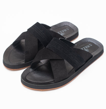 ELAN Slider - Black | Leather Sandal