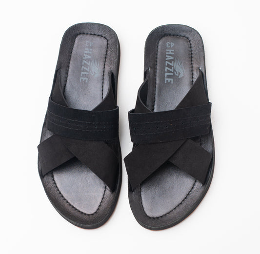 ELAN Slider - Black | Leather Sandal