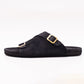 Suede Sandal - Double Belt Black