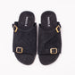 Suede Sandal - Double Belt Black