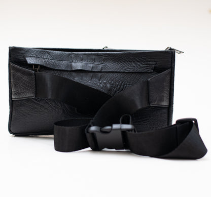 Crocodile Fanny Bag Pack Black