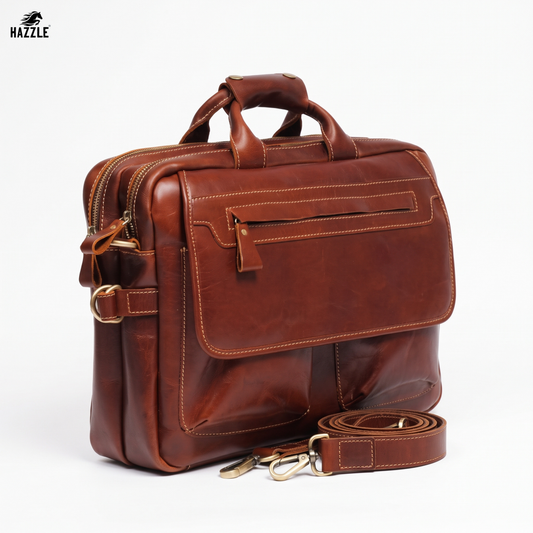 Plain Brown Leather  Executive Bag