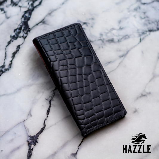 Croco Dice Wallet Long - Black