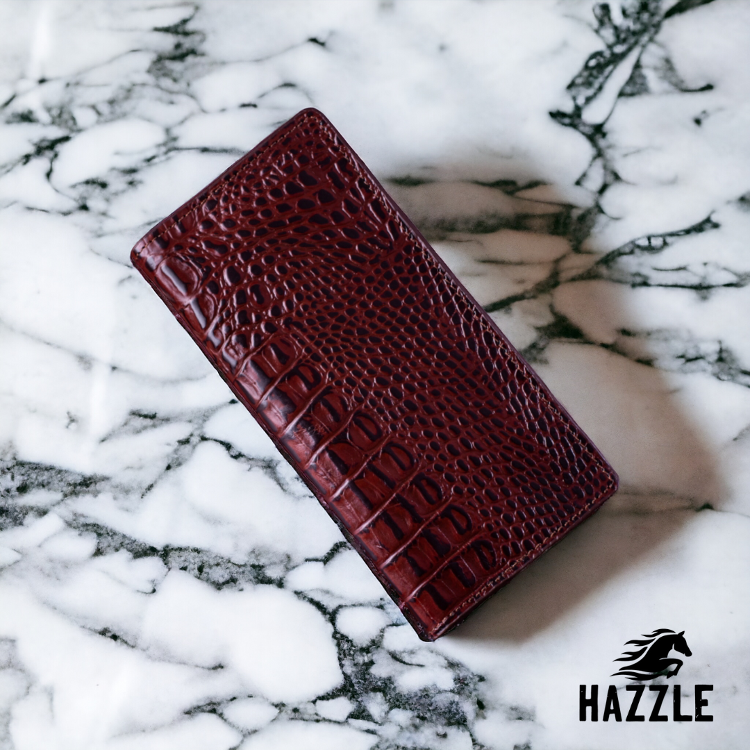 Crocodile Wallet  Long - Chocolate