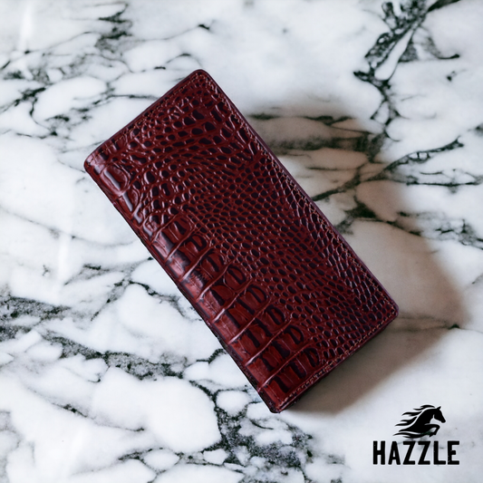 Crocodile Wallet  Long - Chocolate