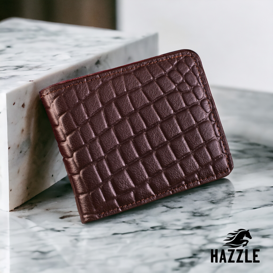 Croco Dice Wallet - short chocolate