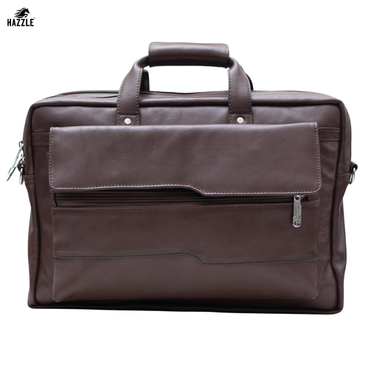 Cow Leather Men's Business Bag - Chocolate