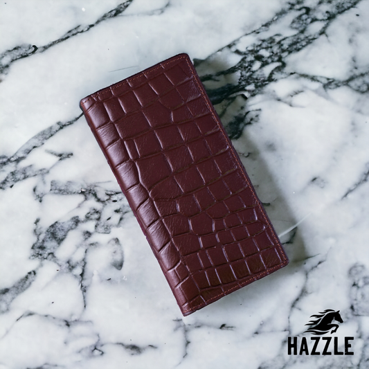 Croco Dice Wallet Long - Chocolate