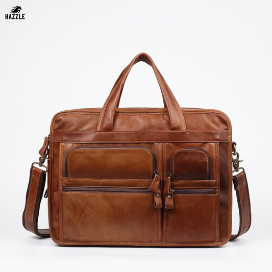 RockSolid Handmade Leather Travel Briefcase