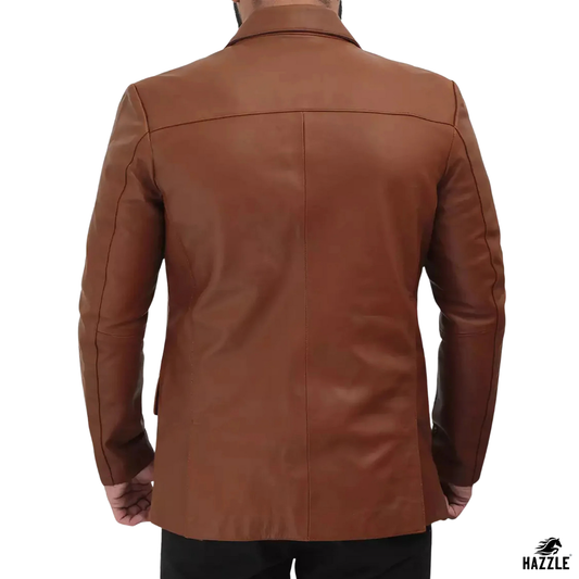 VINTAGE TIN LEATHER BLAZER