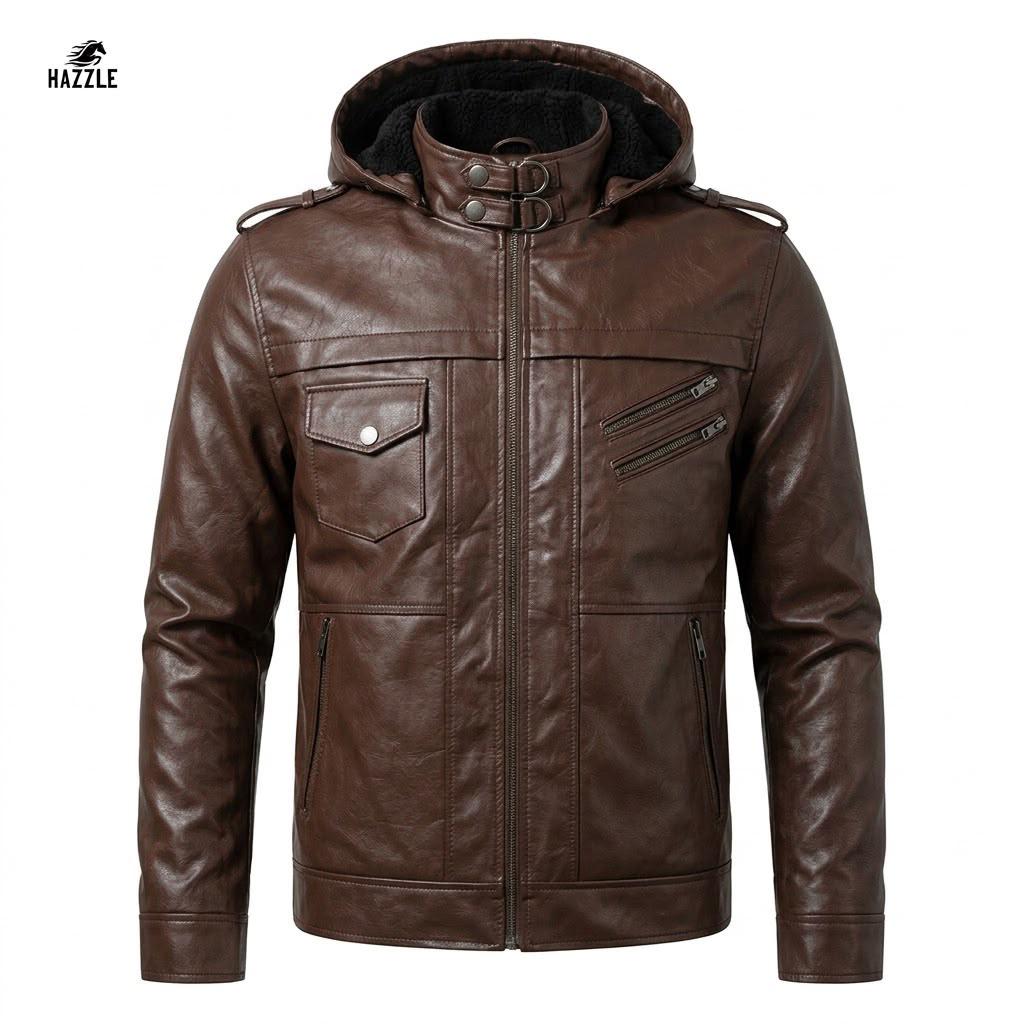 Vintage Bomber Hoodie with Removable Hood