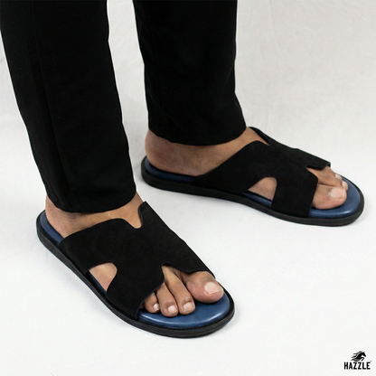 Blue Fusion - Black | Suede Leather Sandal