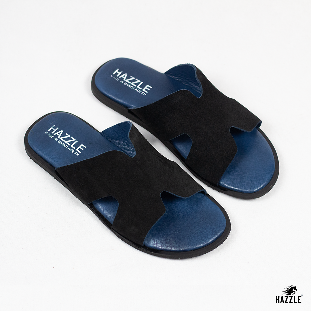 Blue Fusion - Black | Suede Leather Sandal