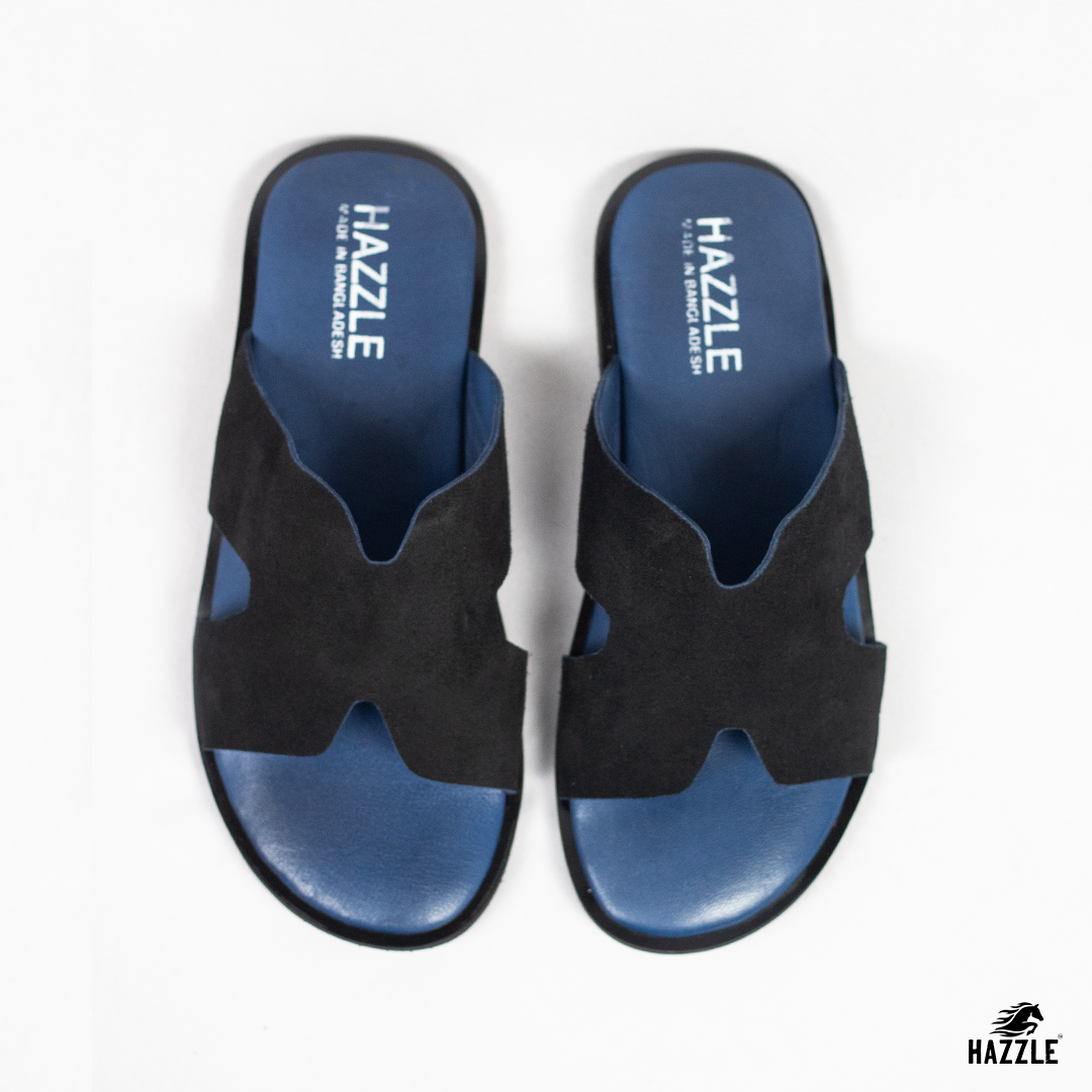 Blue Fusion - Black | Suede Leather Sandal
