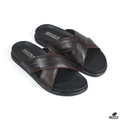 Hazzle Comfort Cross Chocolate Leather Sandal