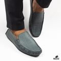 Denim Textured Leather Loafer