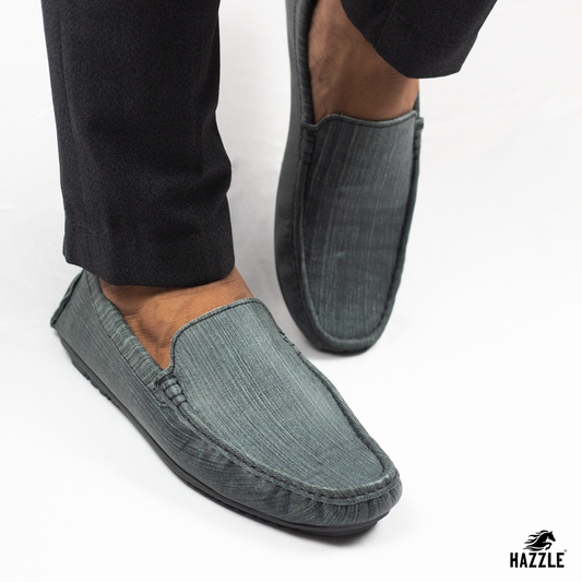Denim Textured Leather Loafer