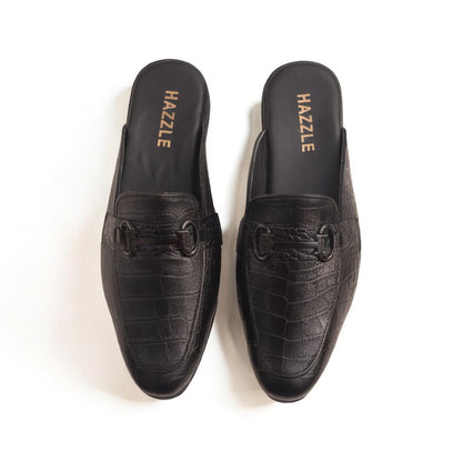 Crocodile Half Shoe Black