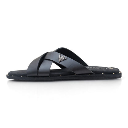 Hazzle Black | Leather Sandal