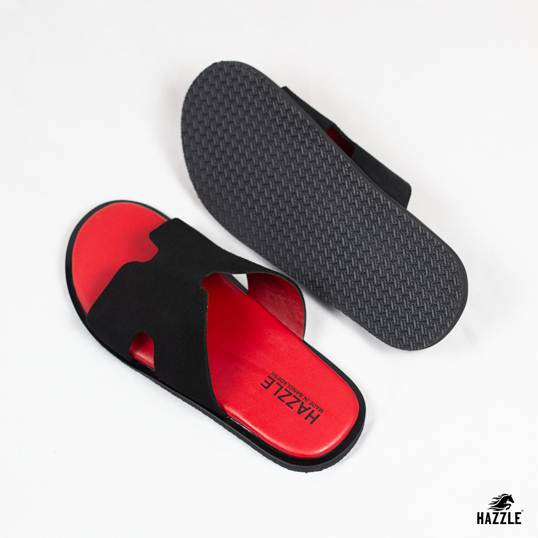 Red Fusion - Black | Suede Leather Sandal
