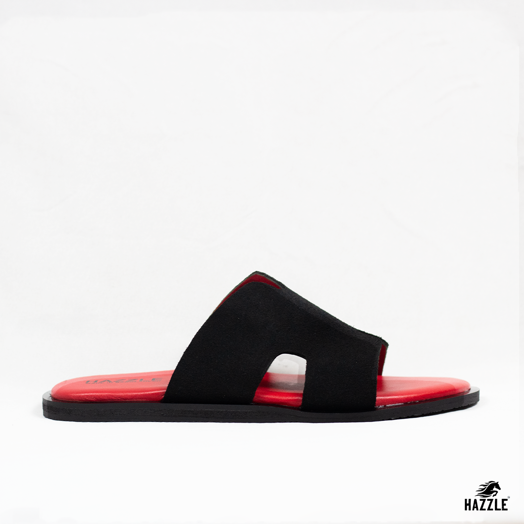 Red Fusion - Black | Suede Leather Sandal