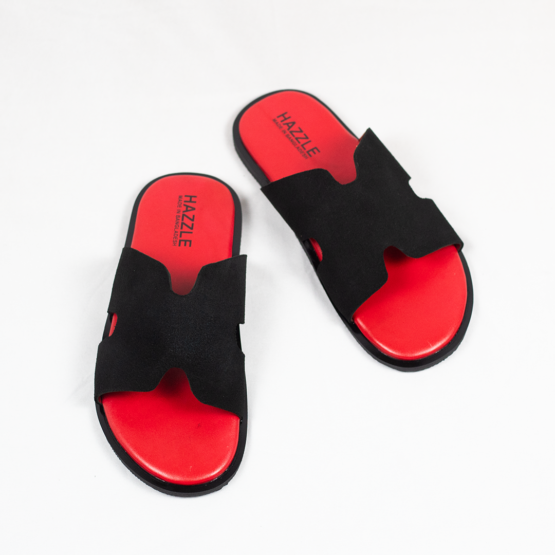 Red Fusion - Black | Suede Leather Sandal