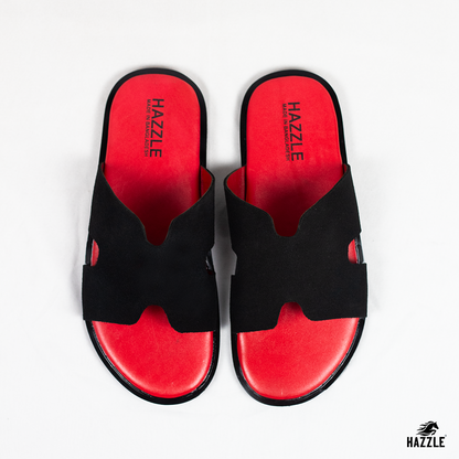 Red Fusion - Black | Suede Leather Sandal