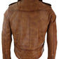 Brown Biker Leather Jacket