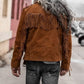 Western Jacket With Fringe Cowboy Style Suede Leather Jacket