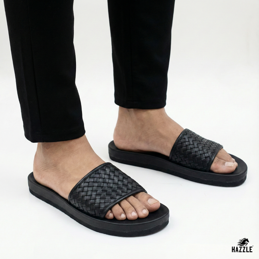 Messy Black | Leather Sandal