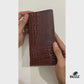 Crocodile Wallet  Long - Chocolate