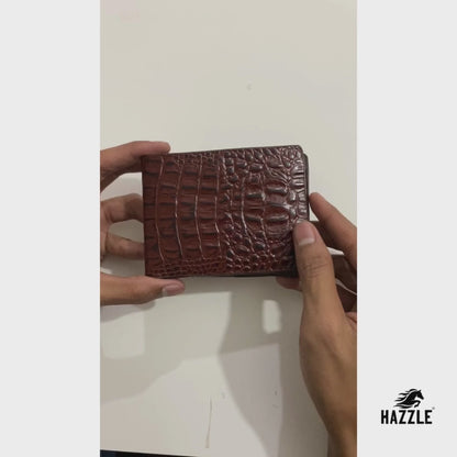 Crocodile Wallet  Short - Chocolate