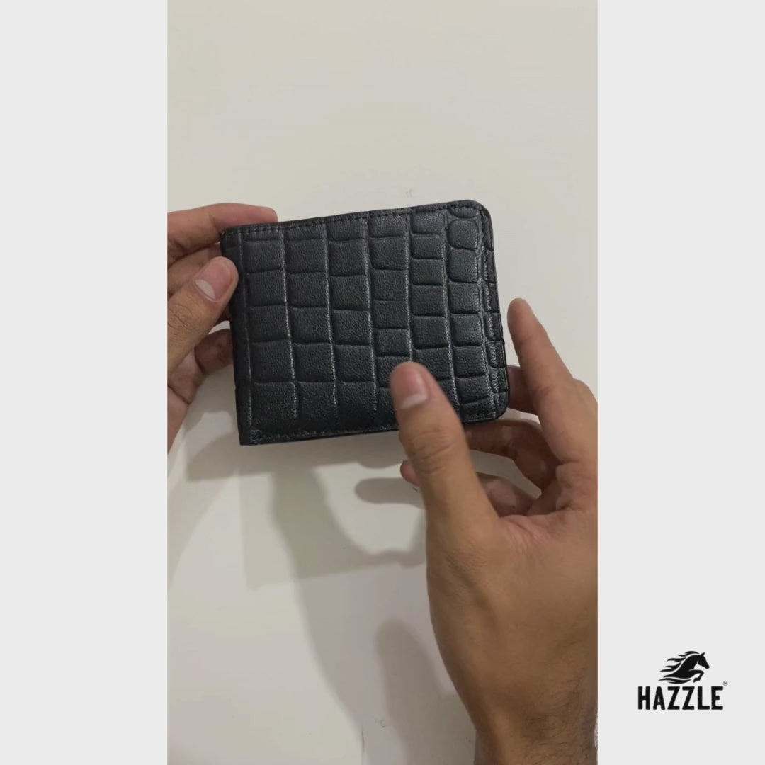Croco Dice Wallet -  Short Black
