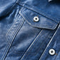 Vintage Blue Leather Jacket