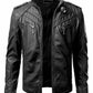 RACER BLACK GENUINE LEATHER SLIM FIT BIKER JACKET