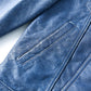 Vintage Blue Leather Jacket