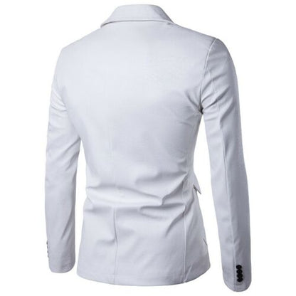 Lapel Blazer Nightclub Wear One Buttons Casual